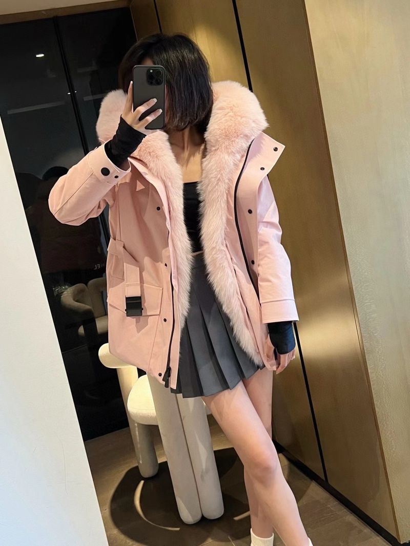 몽클레르 퍼 트리밍 후드 벨티드 미디 다운 코트 - 르메르 패딩 레플리카 사이트 참고 이미지